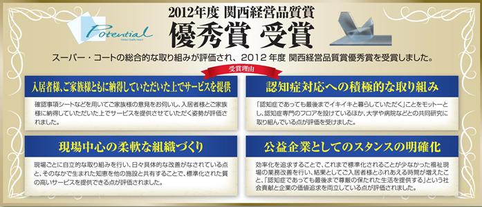 2012年度関西経営品質賞優秀賞受賞