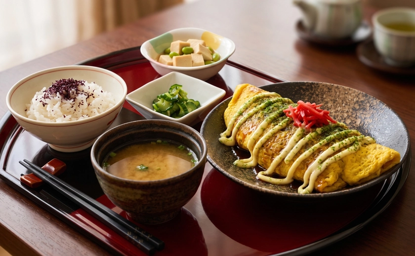 ふんわり卵のソース仕立て。食欲をそそる自慢の一品