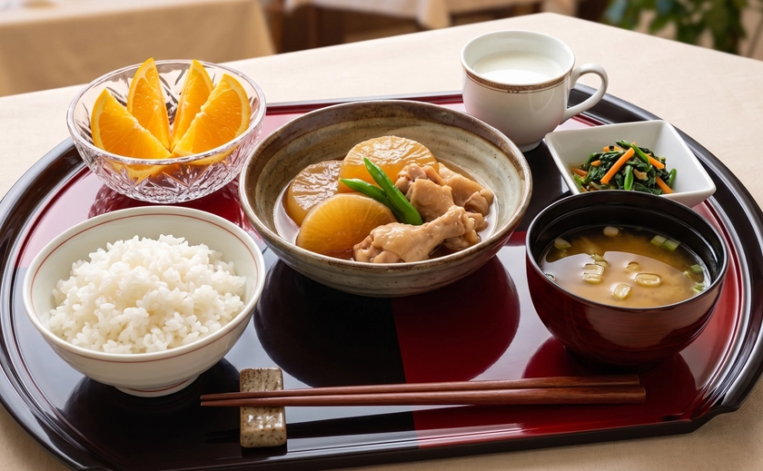 お出汁が染み渡る、鶏と大根の滋味深い朝御飯