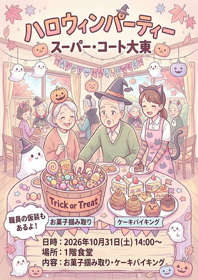 【スーパー・コート大東】10月31日(土) ハロウィンパーティー開催